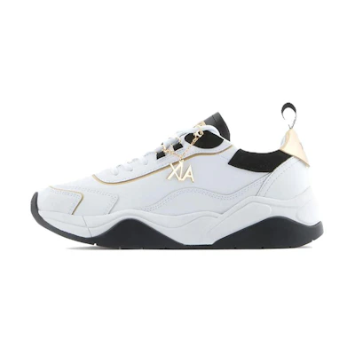 (W) Armani Exchange Leather Low-Top 'Black and White'