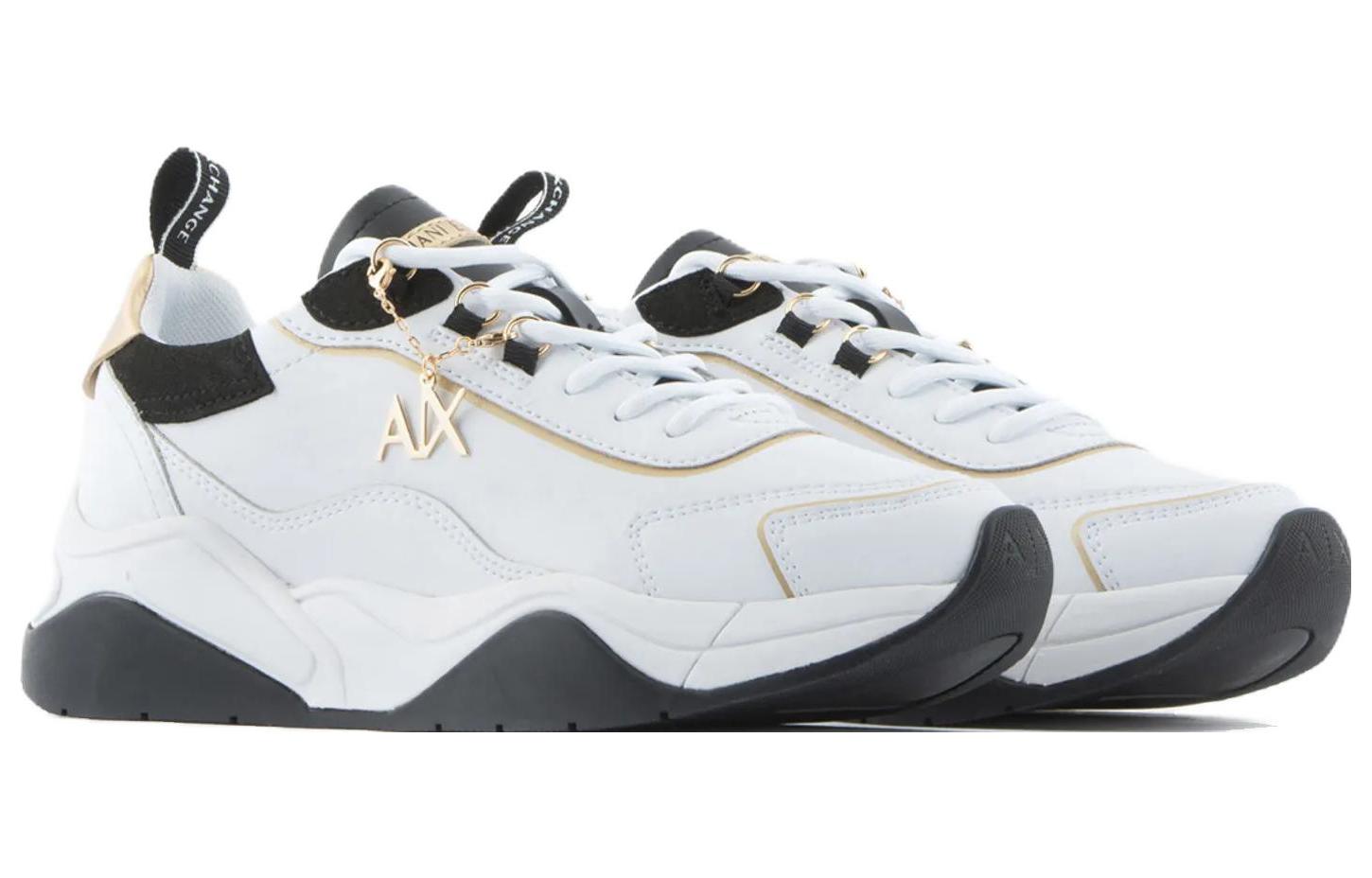 (W) Armani Exchange Leather Low-Top 'Black and White' 圖 3