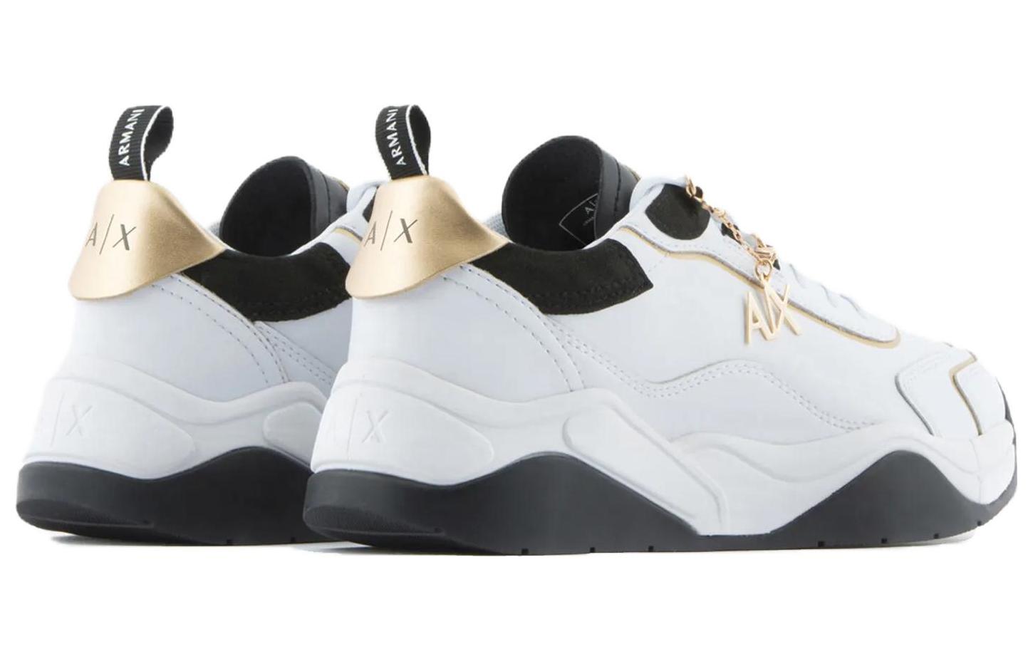 (W) Armani Exchange Leather Low-Top 'Black and White' 圖 4