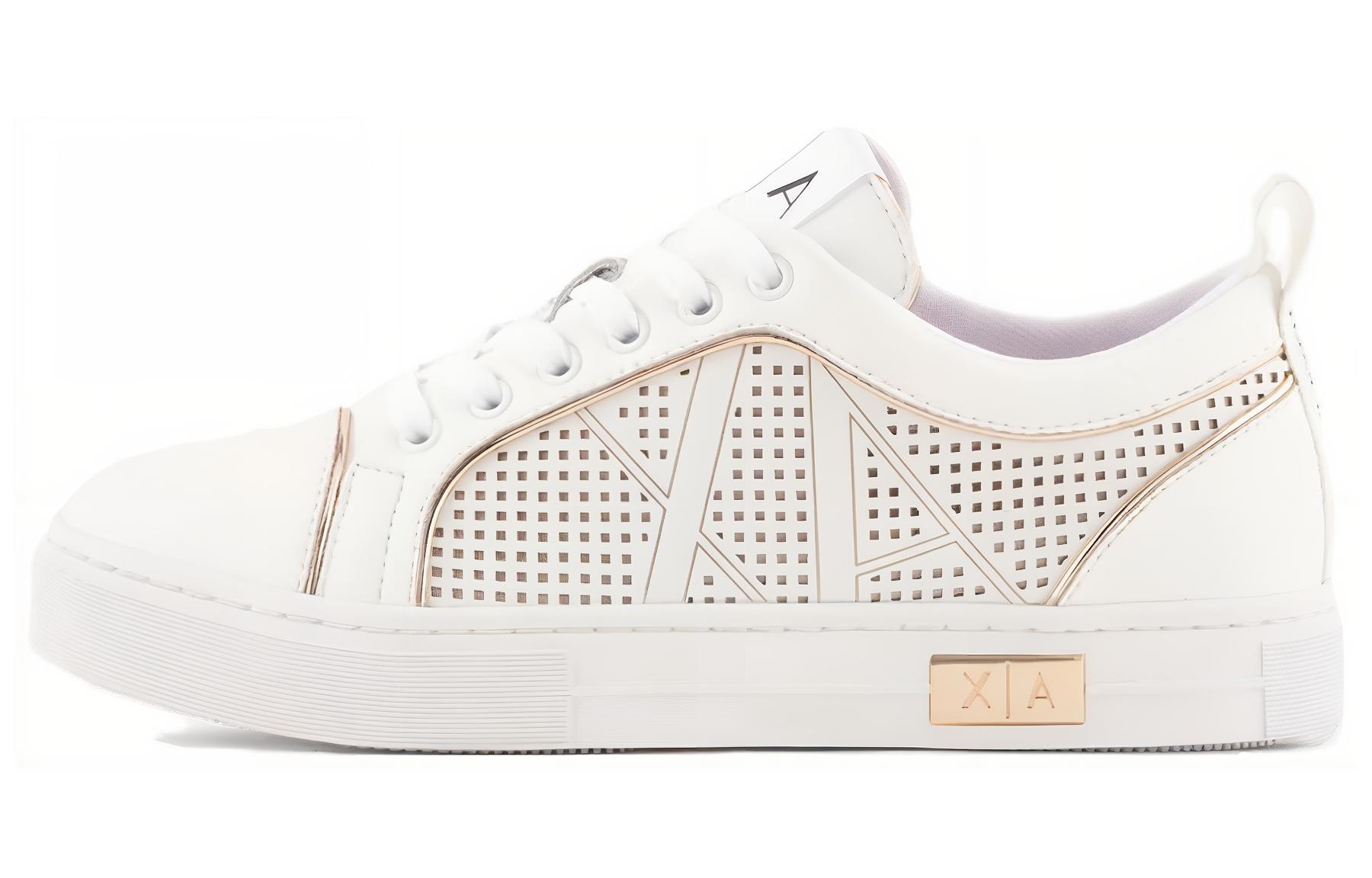 (W) Armani Exchange Leather Low-top Sneaker 'White'