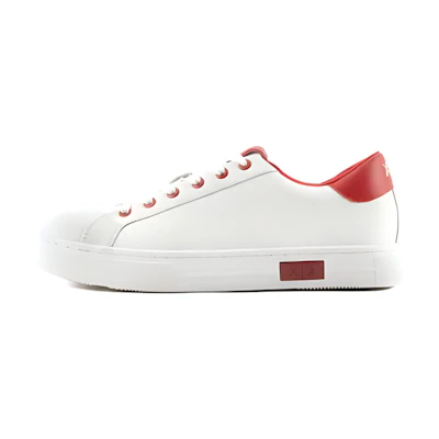 (W) Armani Exchange Leather Low-Top Sneakers 'White'
