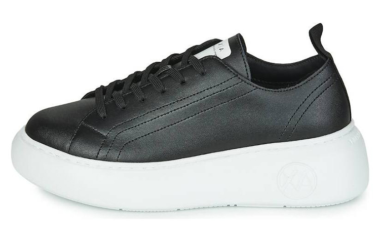 (W) Armani Exchange Leather Low Top 'Black'