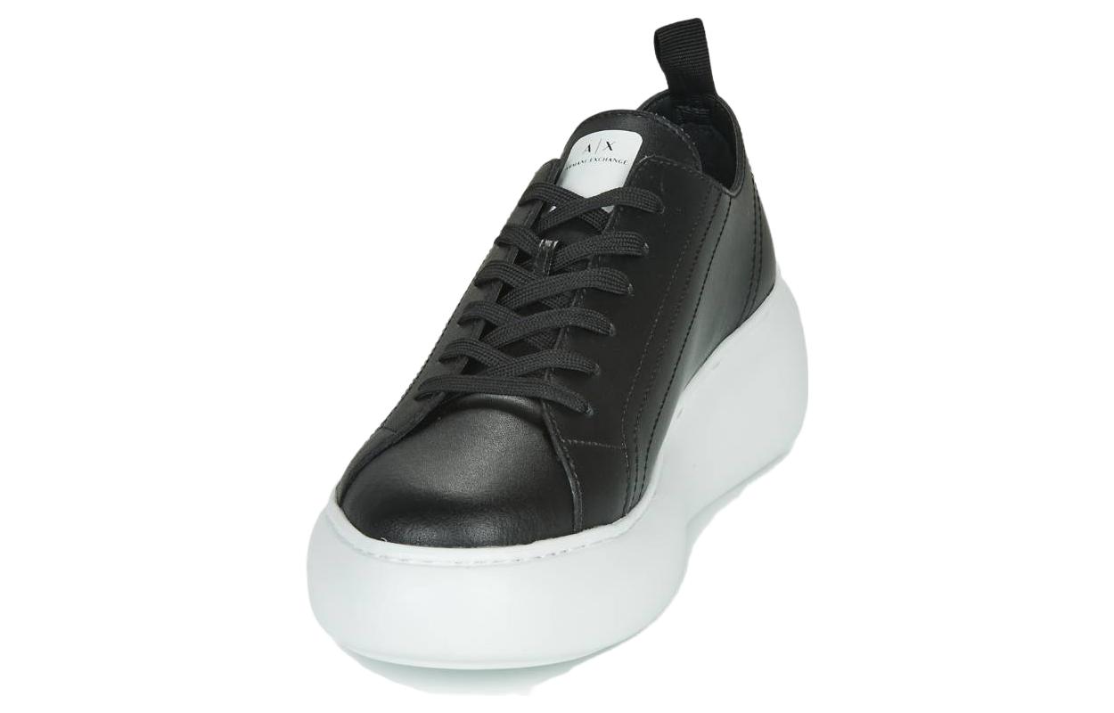 (W) Armani Exchange Leather Low Top 'Black' 圖 3