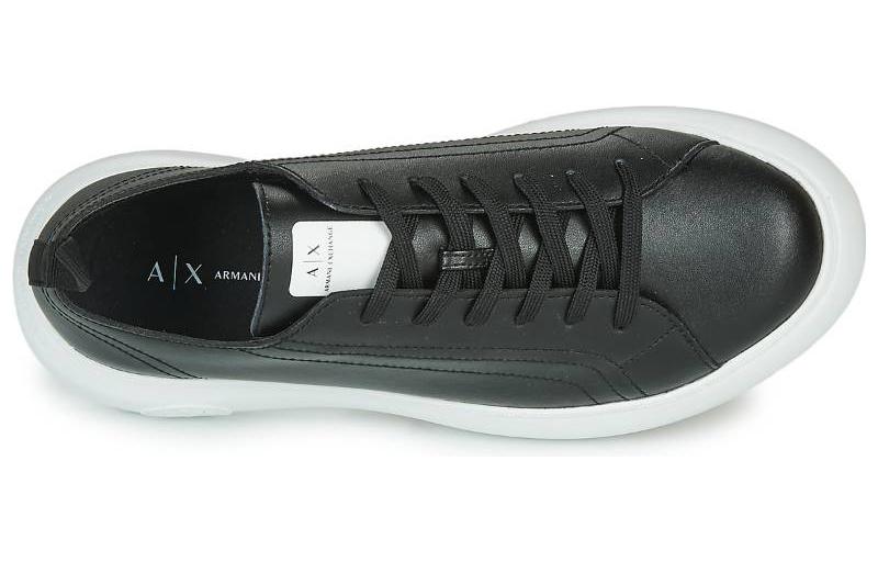 (W) Armani Exchange Leather Low Top 'Black' 圖 4