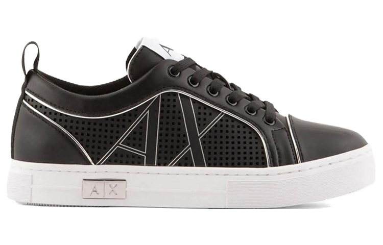 (W) Armani Exchange Leather Low Top 'Black' 圖 2