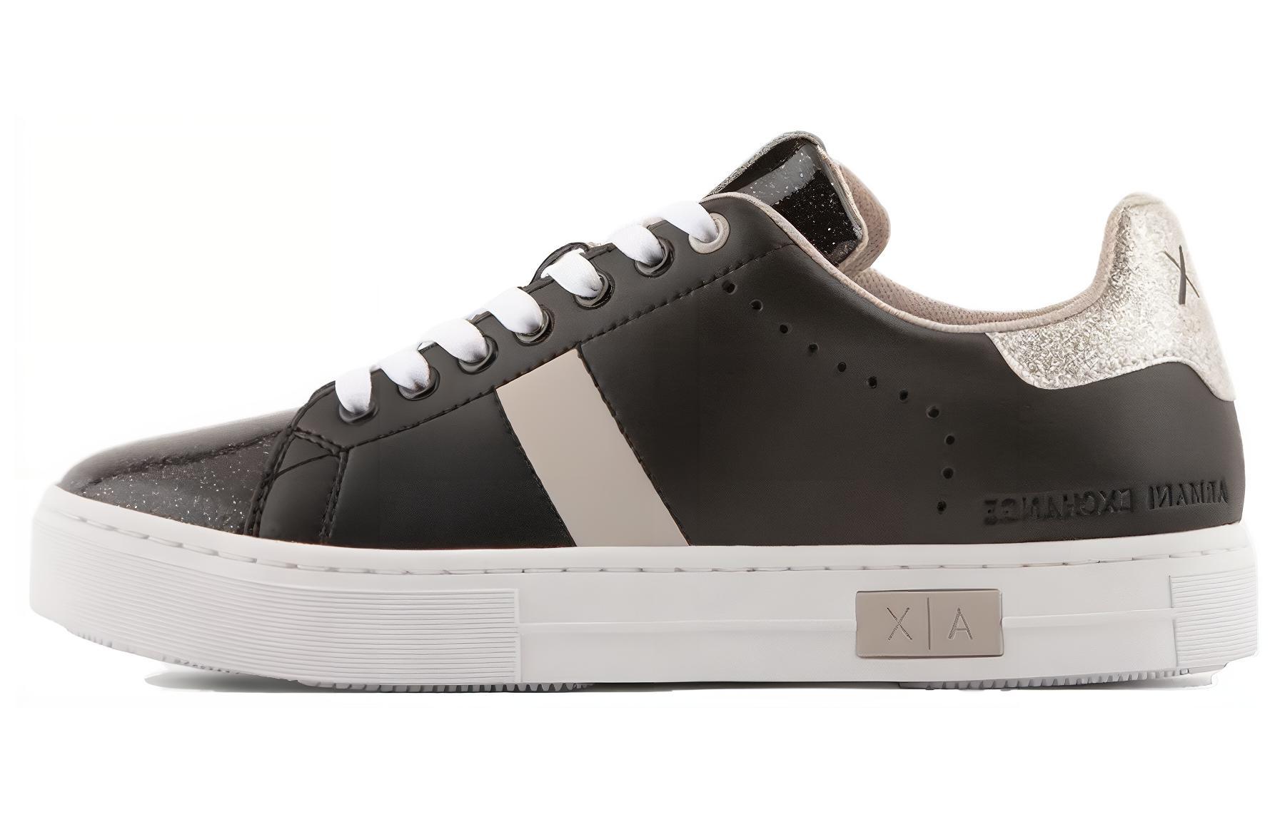 (W) Armani Exchange Leather Low Top 'Black CMFT Casual'