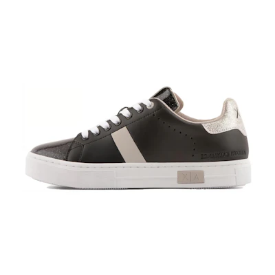 (W) Armani Exchange Leather Low Top 'Black CMFT Casual'