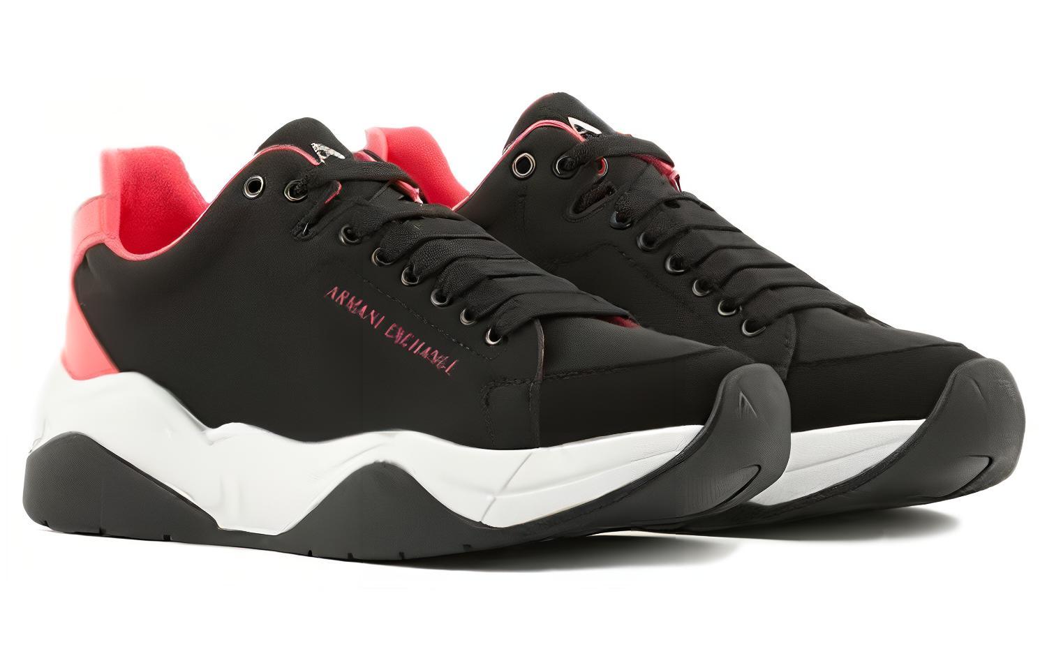 Lookbook (W) Armani Exchange Kulit Platform Rendah 'Hitam' XDX140XV7361S944