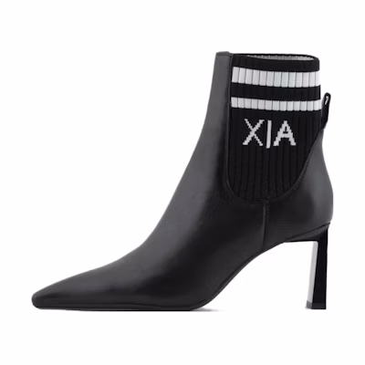 (W) Armani Exchange Leather Pointed-Toe Chelsea Boot 'Black'