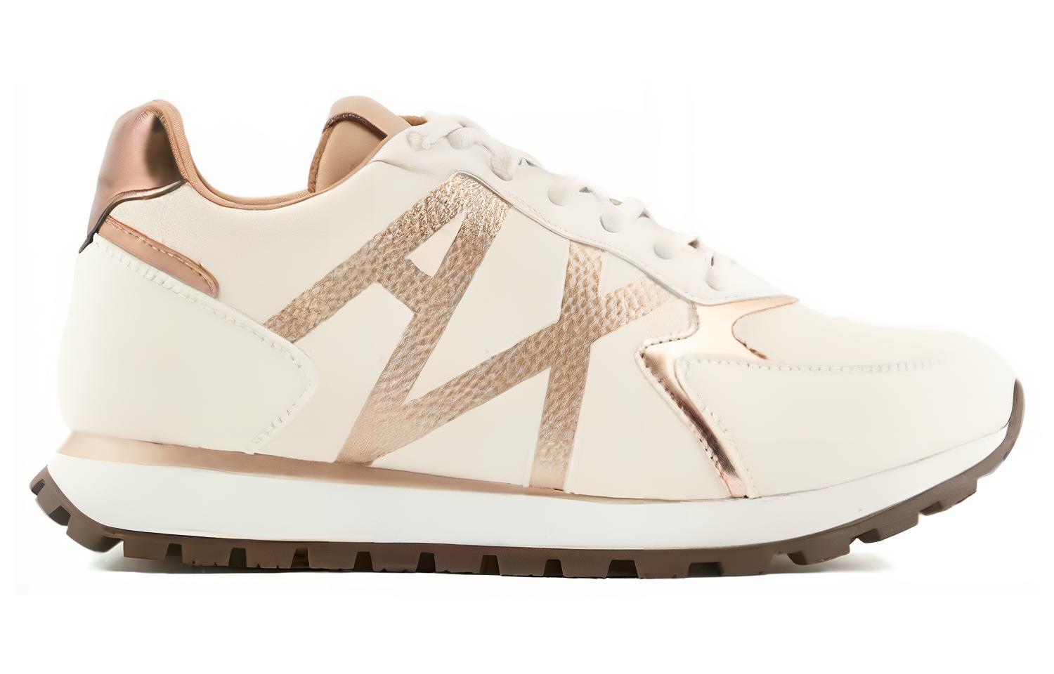 Order (W) Armani Exchange Sepatu Kulit Coklat Muda Platform Tali Rendah Mejik Bulat XDX139XV7331K624