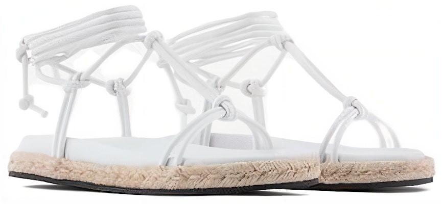 (Women) Armani Exchange Leather Round Toe Lace-Up Flat Sandal 'White' XDP024XV427100152 Lookbook (Women) Armani Exchange Leather Round Toe Lace-Up Flat Sandal 'White' XDP024XV427100152