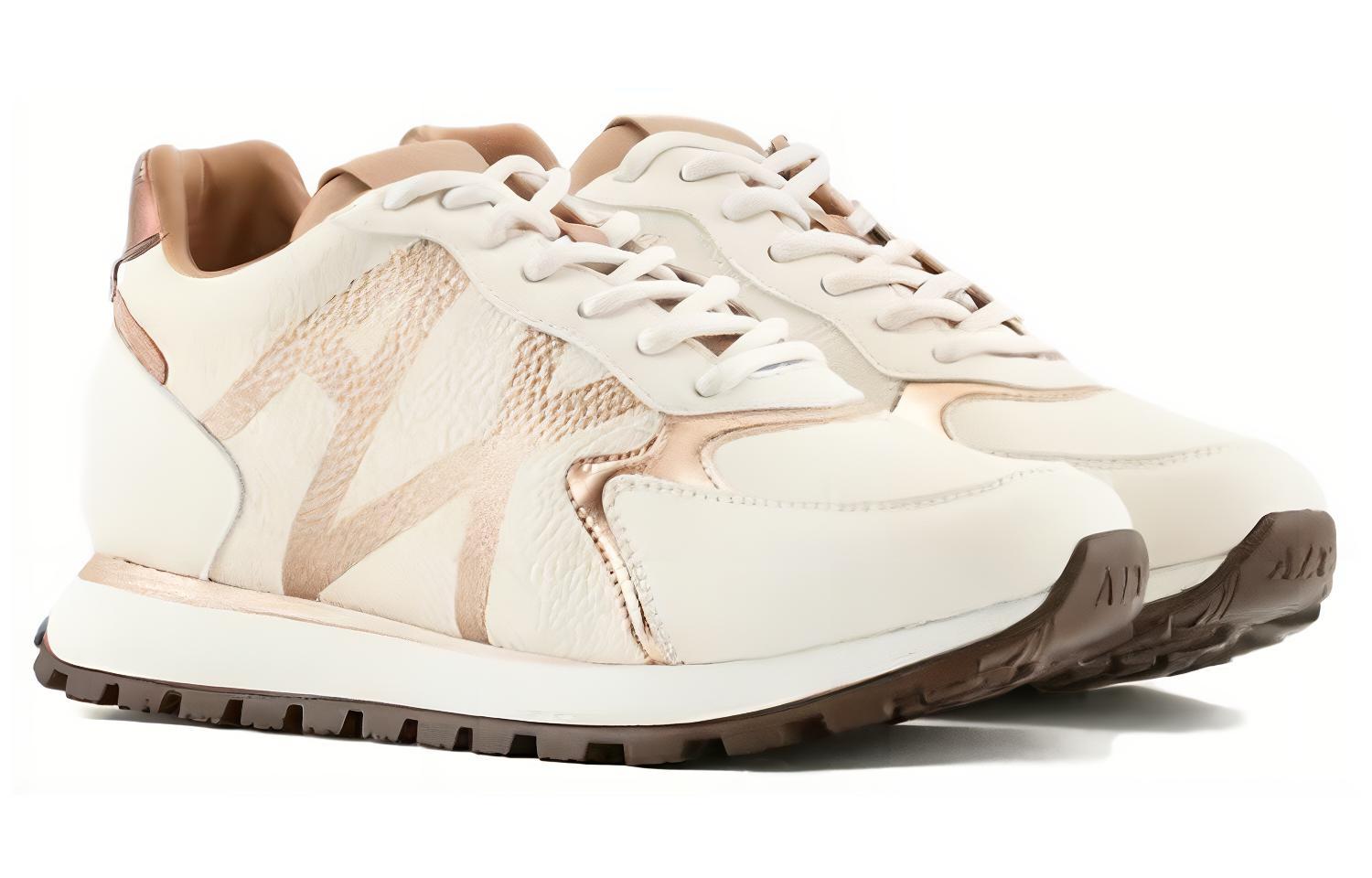 Lookbook (W) Armani Exchange Sepatu Kulit Coklat Muda Platform Tali Rendah Mejik Bulat XDX139XV7331K624