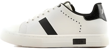(Women) Armani Exchange Leather Round Toe Low-Top Sneakers 'White' XDX113XV6921K620 (Women) Armani Exchange Leather Round Toe Low-Top Sneakers 'White' XDX113XV6921K620