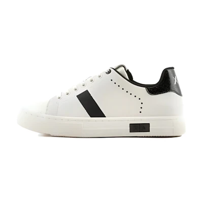 (W) Armani Exchange Leather Round Toe Low-Top Sneakers 'White'