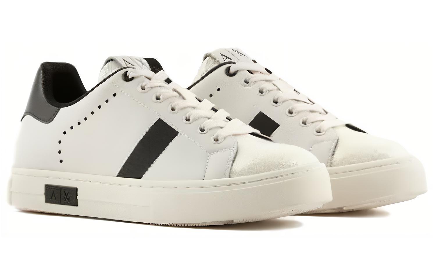 (W) Armani Exchange Leather Round Toe Low-Top Sneakers 'White' 圖 3