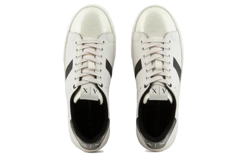 (W) Armani Exchange Leather Round Toe Low-Top Sneakers 'White' 圖 4
