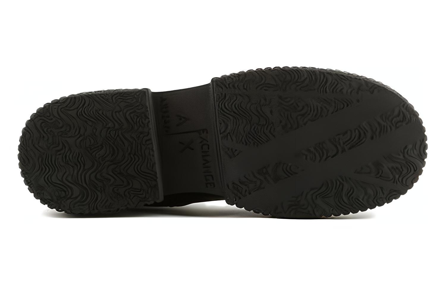 (W) Armani Exchange Leather Round Toe Slip-On Boots 'Black' 圖 4