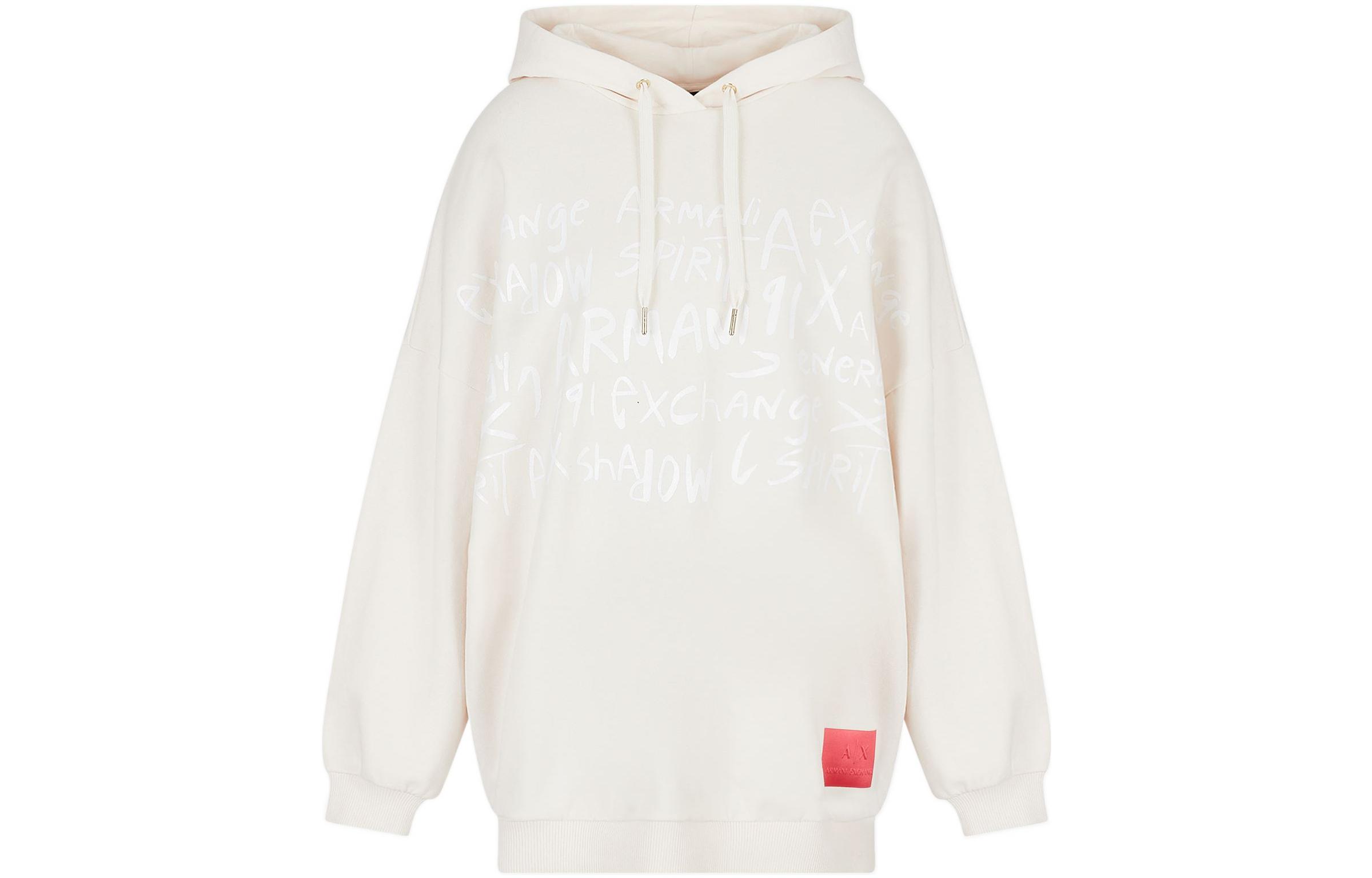 Order (W) Armani Exchange 標誌印花抽繩連帽衫 白色 FW22 6LYM46-YJCCZ-11130