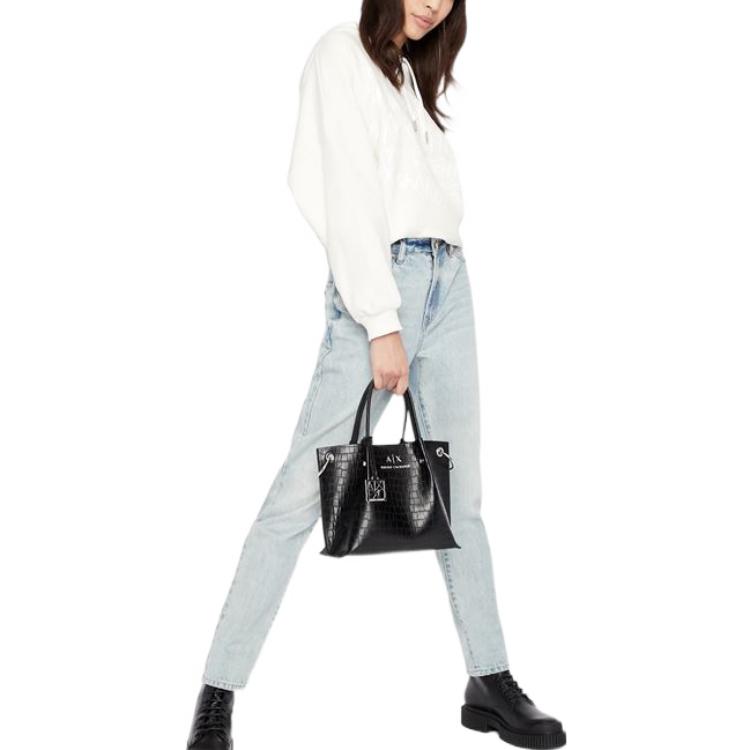 Purchase (W) Armani Exchange 標誌印花抽繩連帽衫 白色 FW22 6LYM46-YJCCZ-11130