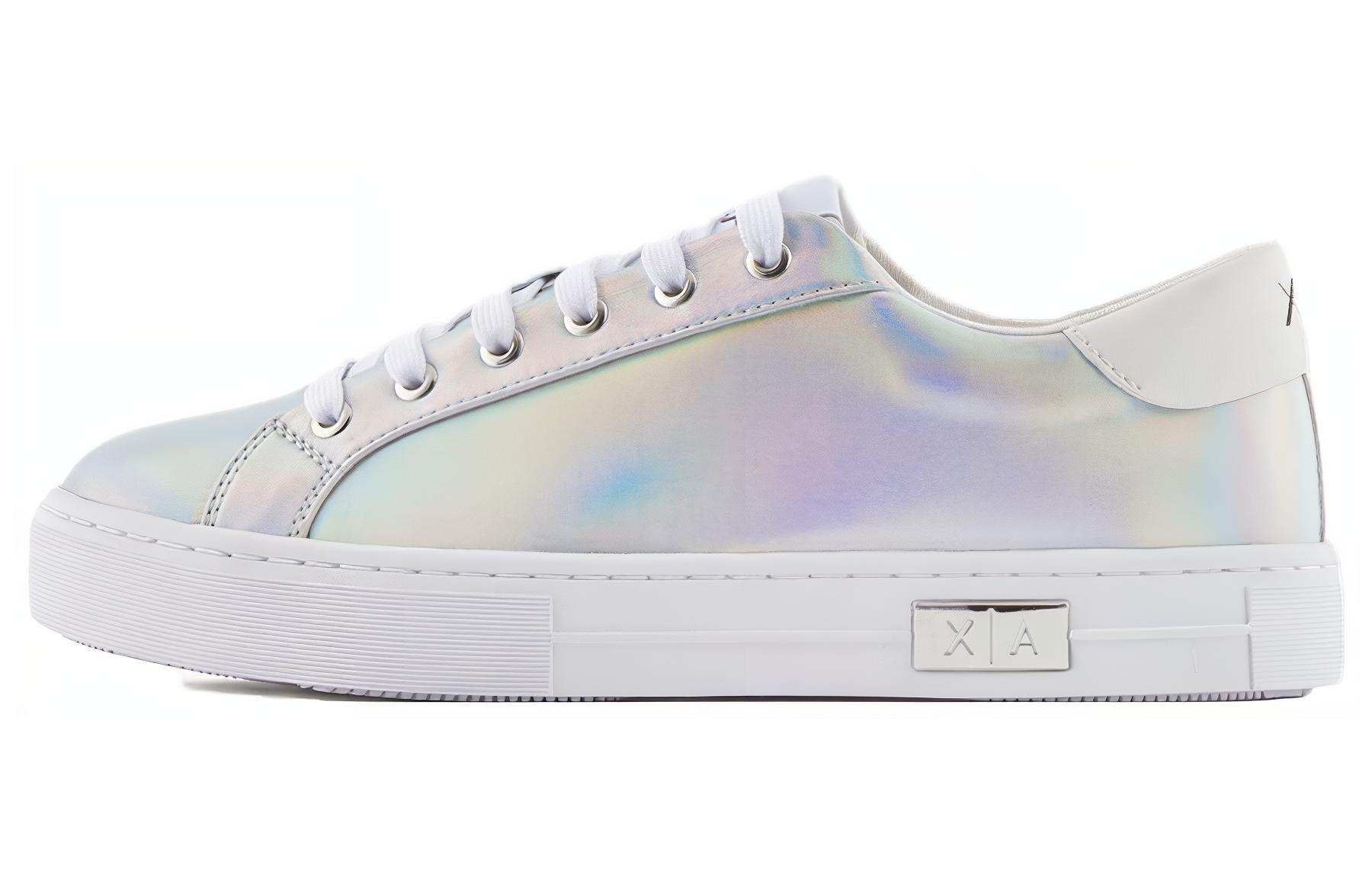 (W) Armani Exchange Low-Top Fashion Sneakers 'Silver'