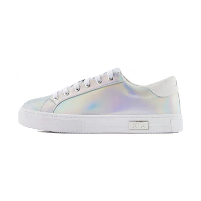 (W) Armani Exchange Low-Top Fashion Sneakers 'Silver'