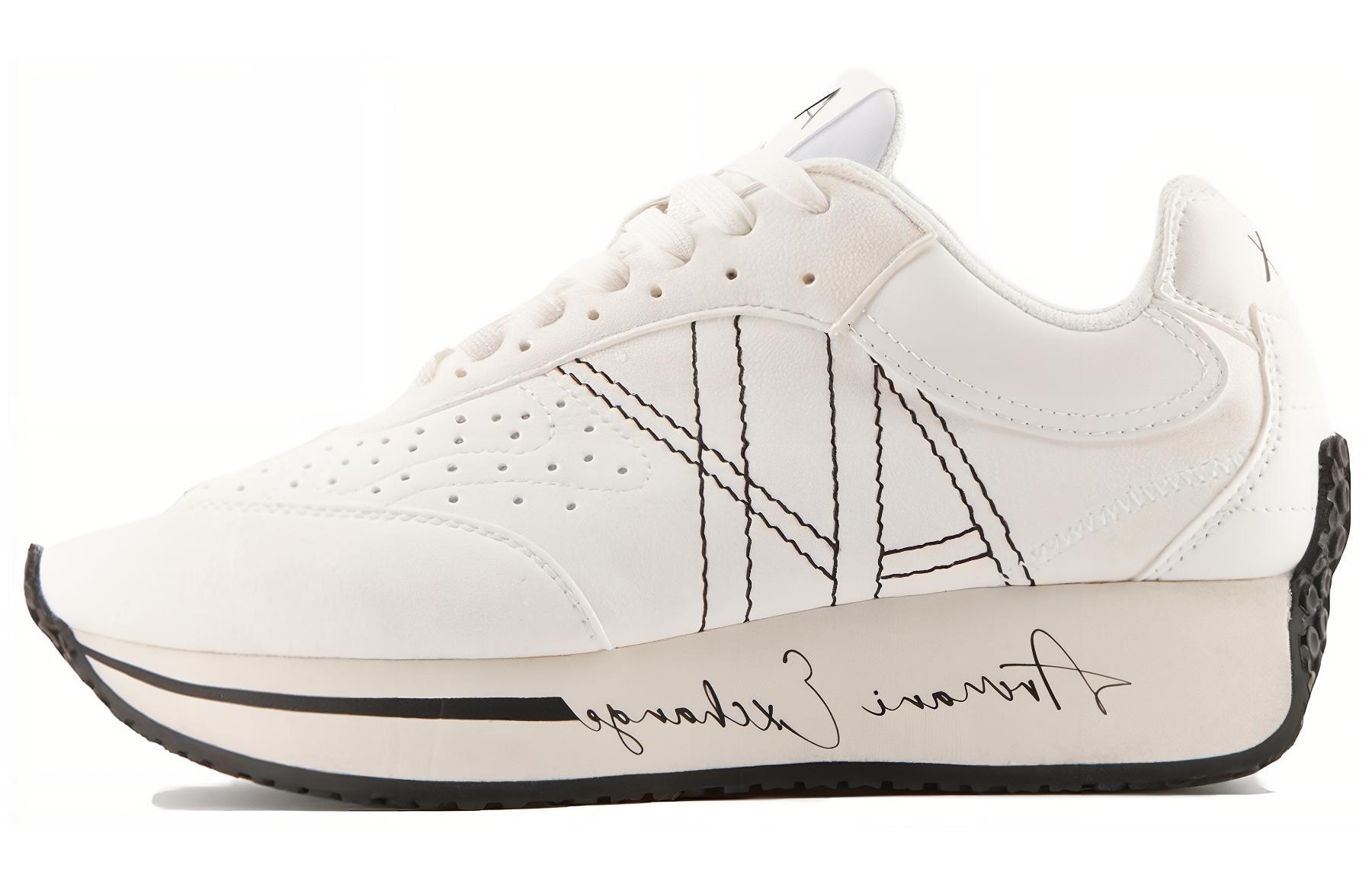 (W) Armani Exchange Low-Top Round Toe Sneakers 'White'