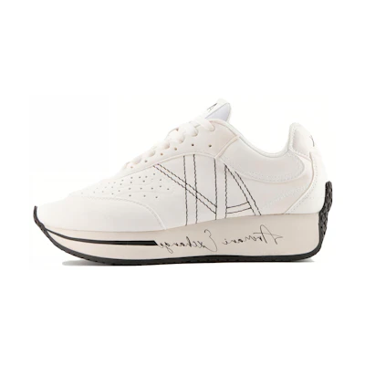 (W) Armani Exchange Low-Top Round Toe Sneakers 'White'