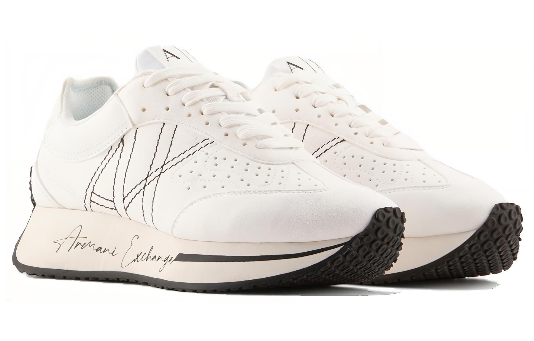 (W) Armani Exchange Low-Top Round Toe Sneakers 'White' 圖 2