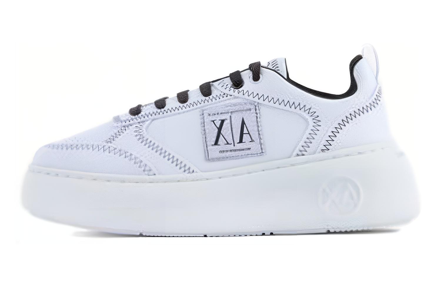 (W) Armani Exchange Low Top Thick Bottom Lace-Up Sneakers 'White Nylon'
