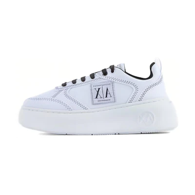 (W) Armani Exchange Low Top Thick Bottom Lace-Up Sneakers 'White Nylon'