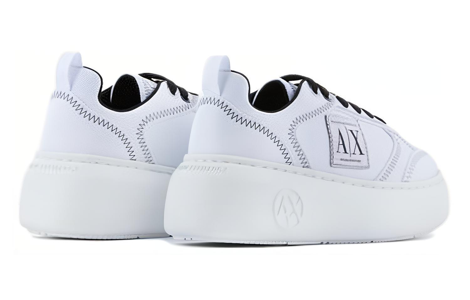 (W) Armani Exchange Low Top Thick Bottom Lace-Up Sneakers 'White Nylon' 圖 3