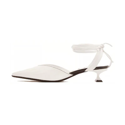 (W) Armani Exchange Polyester 'Stylish Versatile Low-Heel Casual Shoe White'