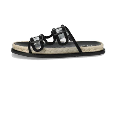 (W) Armani Exchange PVC Round-Toe Open-Slipper 'Black'