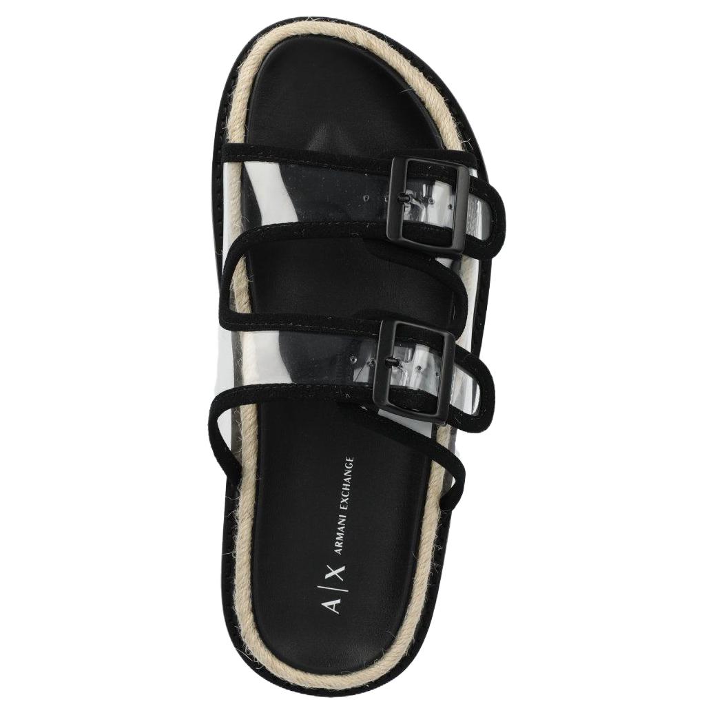 (W) Armani Exchange PVC Round-Toe Open-Slipper 'Black' 圖 5
