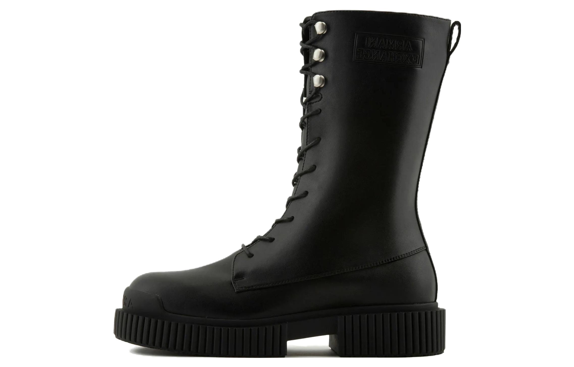 (Women) Armani Exchange Round Toe Lace-Up Boots 'Black' XDN028XV7481K001