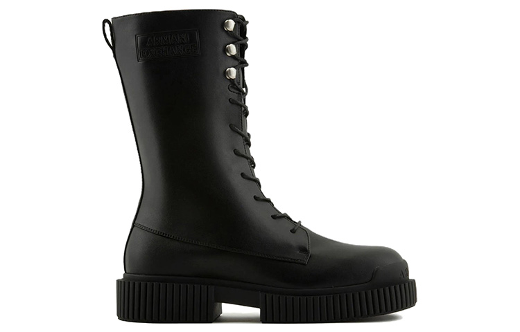 Order (Women) Armani Exchange Round Toe Lace-Up Boots 'Black' XDN028XV7481K001
