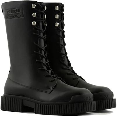 (Women) Armani Exchange Round Toe Lace-Up Boots 'Black' XDN028XV7481K001 Shop (Women) Armani Exchange Round Toe Lace-Up Boots 'Black' XDN028XV7481K001