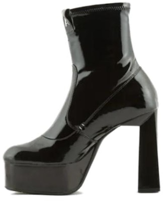 (Women) Armani Exchange Round Toe Patent Leather Stiletto Booties 'Black' XDM013XV753100002 Buy (Women) Armani Exchange Round Toe Patent Leather Stiletto Booties 'Black' XDM013XV753100002