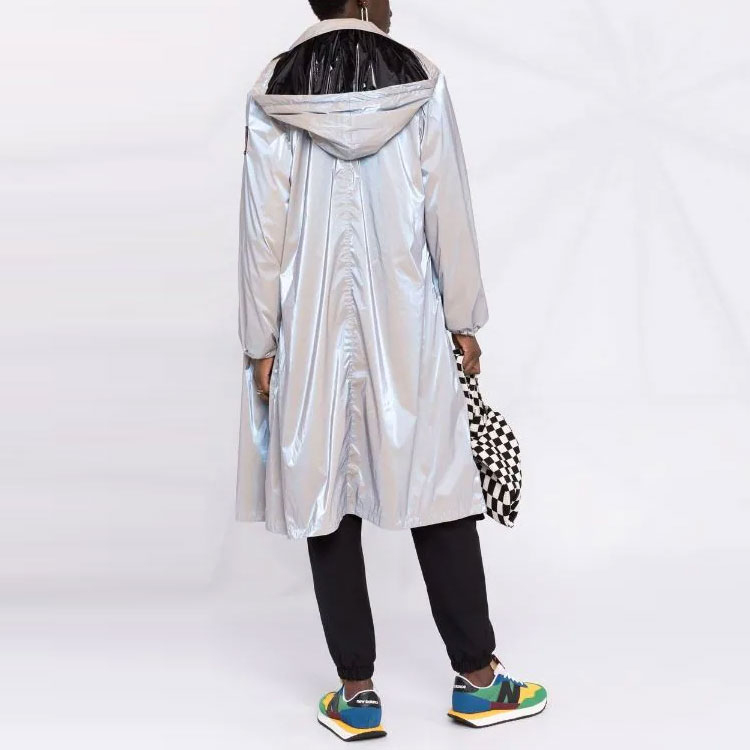 Shop (Women) ARMANI EXCHANGE Silver Hooded Mid-Length Trench Coat. 6KYK06-YNVRZ-1724