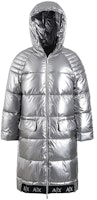 (Women) Armani Exchange SS23 Silver Long Loose-Fit Hooded Cotton Jacket. 6LYK07-YNSKZ-6908 (Women) Armani Exchange SS23 Silver Long Loose-Fit Hooded Cotton Jacket. 6LYK07-YNSKZ-6908
