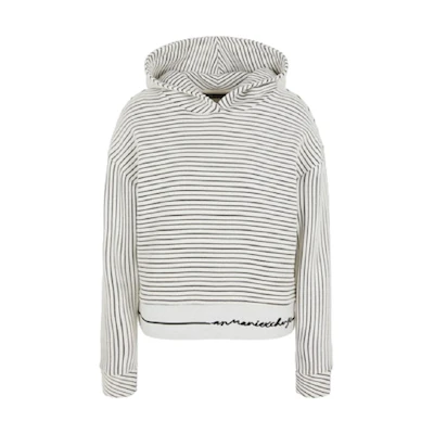 (Women) Armani Exchange Striped Cotton Hooded Sweatshirt Multicolor 6RYM77-YJDXZ-21CP