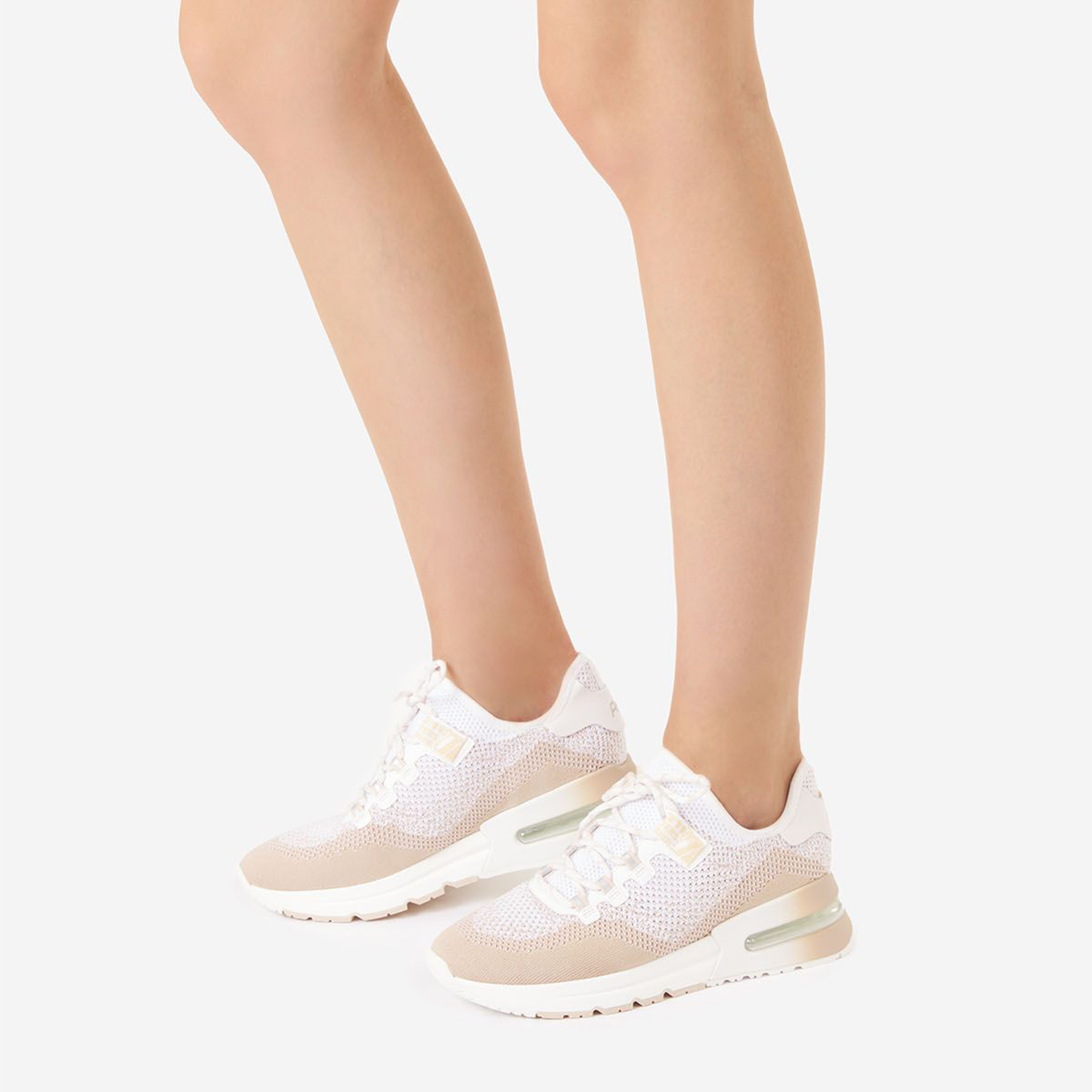 (W) Ash 'Beige Fabric Cushioned Running Sneakers' 圖 5