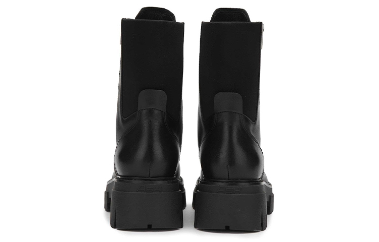 Shop ASH Lets 拉鍊皮革保暖增高防滑馬丁靴 女款 黑色