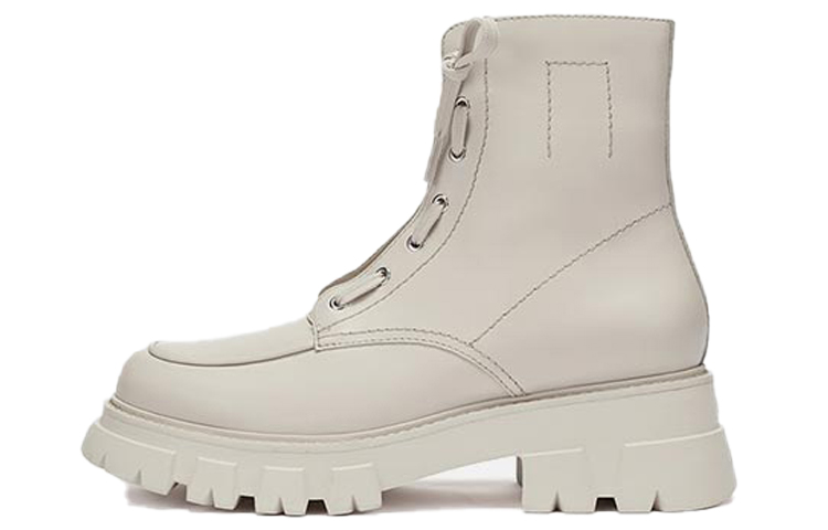 (Women) Ash 'Lynch Leather Zip High-Top Boot Beige' FW20-M-133975-008