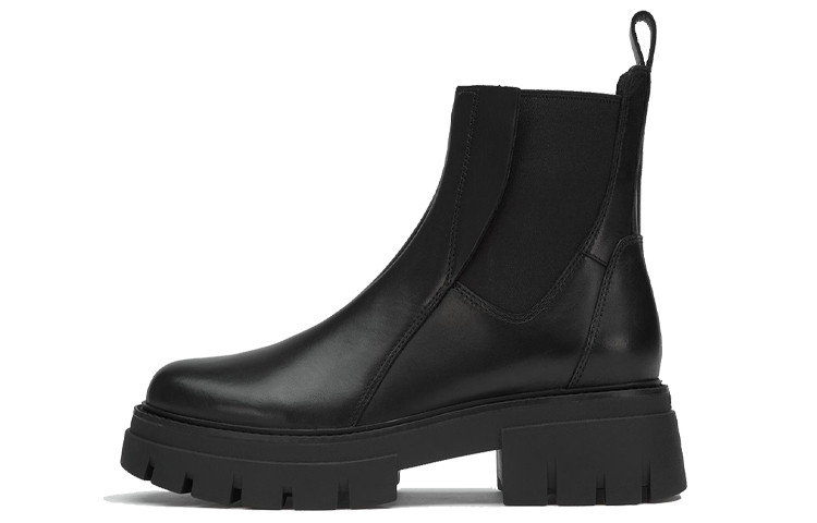(W) Ash 'Smooth Leather Chunky Sole Chelsea Boot Black'