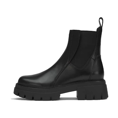 (W) Ash 'Smooth Leather Chunky Sole Chelsea Boot Black'