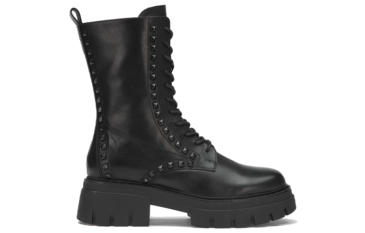 (W) Ash 'Studded Lace-Up Martin Boots Black' 圖 2