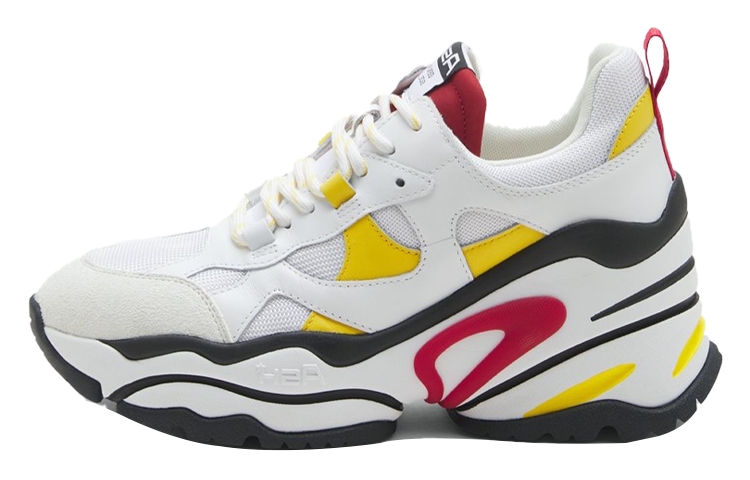 (W) Ash 'White Black Chunky Elevated CMFT Breathable Running Sneakers'