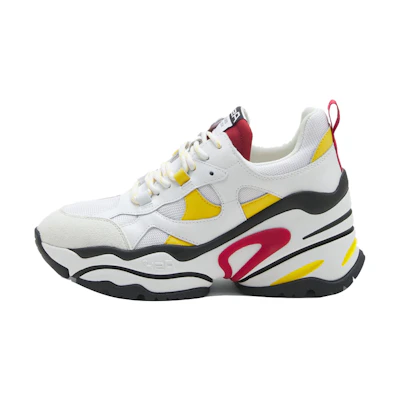 (W) Ash 'White Black Chunky Elevated CMFT Breathable Running Sneakers'