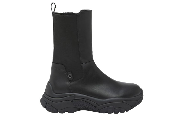 Order (W) アッシュ レザー厚底ブーツ (ブラック) FW20-S-133731-001